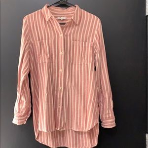 Pink and Cream Madewell button-down